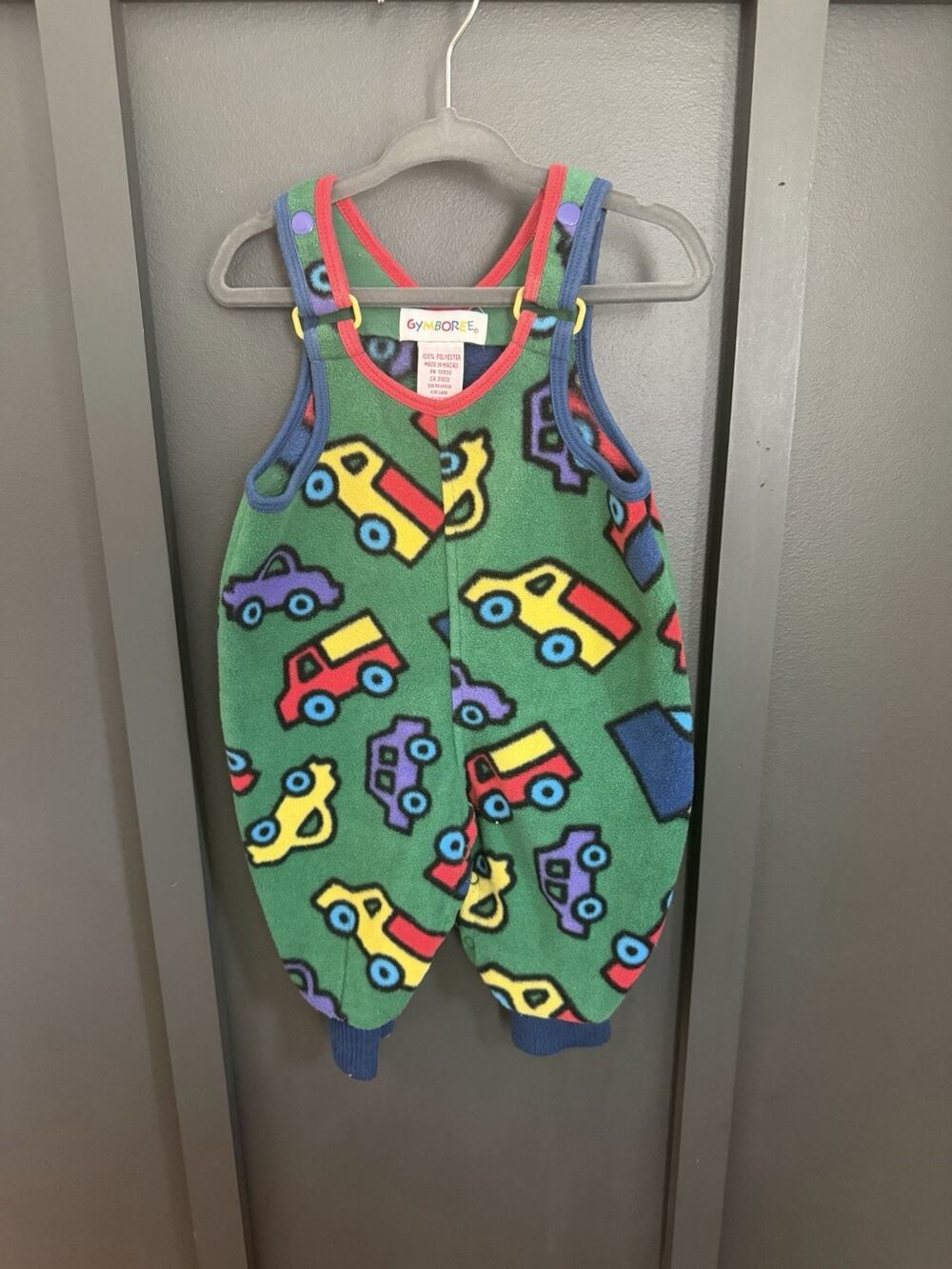 Vintage Gymboree 90s Autobahn Cars Colorbock Overalls Romper Rainbow Tag Newborn